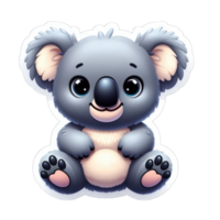 ai gegenereerd koala beertje bloemen affectie, sticker png