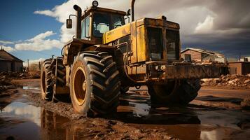 AI generated 3d realistic bulldozer photo