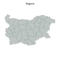 Simple flat Map of Bulgaria with borders vector