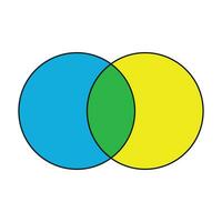 intersection of two sets venn diagram vector