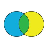 intersection of two sets venn diagram vector