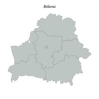 Simple flat Map of Belarus with borders vector