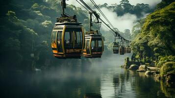 AI generated 3d realistic cable car photo