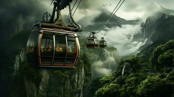 AI generated 3d realistic cable car photo