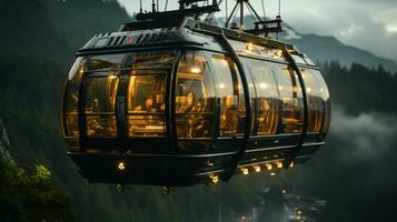 AI generated 3d realistic cable car photo