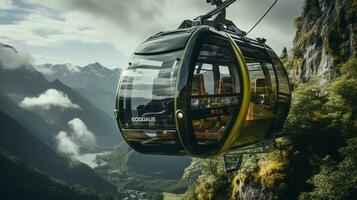 AI generated 3d realistic cable car photo