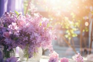 AI generated Outdoor Flower Background photo