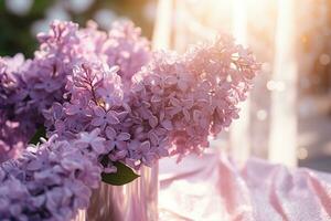 AI generated Outdoor Flower Background photo