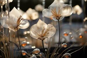 AI generated Outdoor Flower Background photo