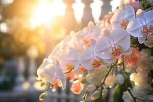 AI generated Outdoor Flower Background photo
