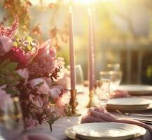 AI generated Outdoor Flower Background photo