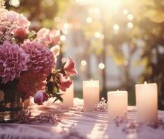 AI generated Outdoor Flower Background photo