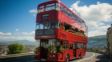 AI generated 3d realistic double-decker bus photo