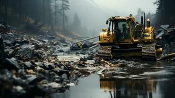 AI generated 3d realistic excavators photo