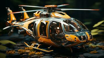 ai generado 3d realista helicóptero foto