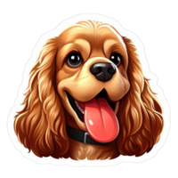 AI generated Gleeful Pooch Portrait, Sticker png