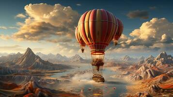 AI generated 3d realistic hot air balloon transportation photo