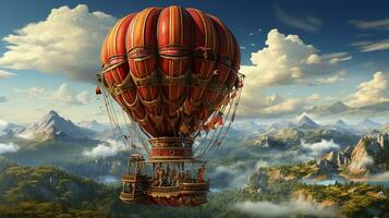 AI generated 3d realistic hot air balloon transportation photo