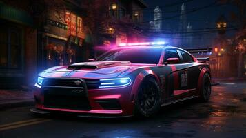 AI generated 3d realistic police car photo