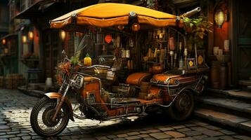 AI generated 3d realistic rickshaw photo