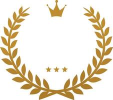 a laurel wreath with a crown on top vector