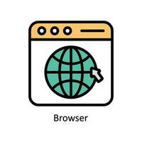 Browser vector Filled outline Icon Design illustration. Business And Management Symbol on White background EPS 10 File