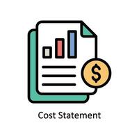 Cost Statement vector Filled outline Icon Design illustration. Business And Management Symbol on White background EPS 10 File