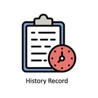 History Record vector Filled outline Icon Design illustration. Business And Management Symbol on White background EPS 10 File