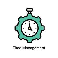Time Management vector Filled outline Icon Design illustration. Business And Management Symbol on White background EPS 10 File
