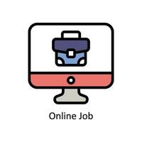 Online Job vector Filled outline Icon Design illustration. Business And Management Symbol on White background EPS 10 File