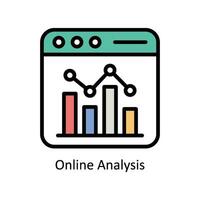 Online Analysis vector Filled outline Icon Design illustration. Business And Management Symbol on White background EPS 10 File