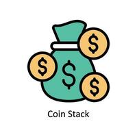 Coin stack vector Filled outline Icon Design illustration. Business And Management Symbol on White background EPS 10 File