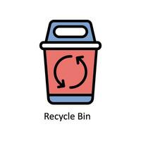 Recycle Bin  vector Filled outline Icon Design illustration. Business And Management Symbol on White background EPS 10 File