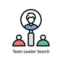 Team Leader Search vector Filled outline Icon Design illustration. Business And Management Symbol on White background EPS 10 File