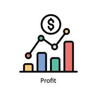 Profit  vector Filled outline Icon Design illustration. Business And Management Symbol on White background EPS 10 File