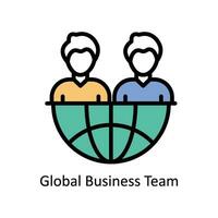 Global Business Team  vector Filled outline Icon Design illustration. Business And Management Symbol on White background EPS 10 File