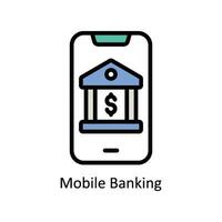 Mobile Banking vector Filled outline Icon Design illustration. Business And Management Symbol on White background EPS 10 File