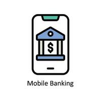 Mobile Banking vector Filled outline Icon Design illustration. Business And Management Symbol on White background EPS 10 File