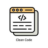 Clean code   vector Filled outline Icon Design illustration. Business And Management Symbol on White background EPS 10 File