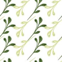 Ornate and organic, this seamless nature-inspired pattern blends doodle. vector