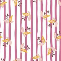 Elegant seamless pattern featuring hand-drawn leaves and florals. vector