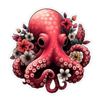 ai generado pulpo oasis en el profundo, pegatina png