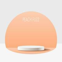 Trendy color of year 2024 - Peach Fuzz. Trendy color palette sample. Abstract floral pattern swatch colors collage. Peach Fuzz new trend vector