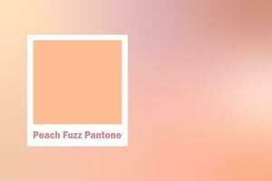 Trendy color of year 2024 - Peach Fuzz. Trendy color palette sample. Abstract floral pattern swatch colors collage. Peach Fuzz new trend photo