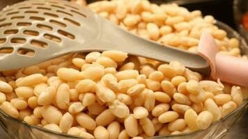 boiled Beans in a bowl served with salad video