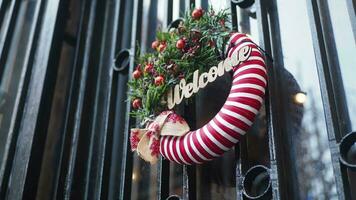 decorative welcome text on cafe door video