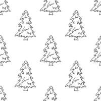 Seamless pattern with geometric minimal scandinavian Christmas tree doodle for decorative print, wrapping paper, greeting cards and fabric vector