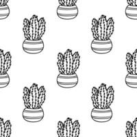 Seamless pattern with cactus doodle for decorative print, wrapping paper, greeting cards and fabric vector