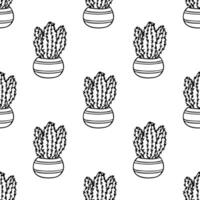 Seamless pattern with cactus doodle for decorative print, wrapping paper, greeting cards and fabric vector