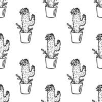 Seamless pattern with cactus doodle for decorative print, wrapping paper, greeting cards and fabric vector